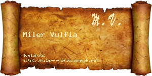 Miler Vulfia névjegykártya